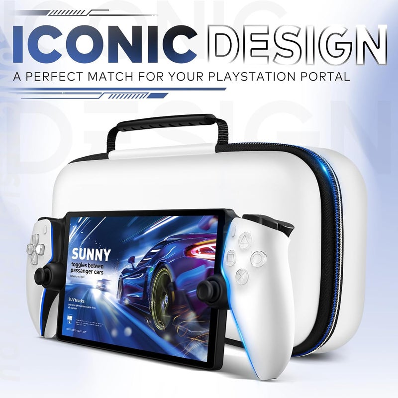 ivoler حقيبة حمل لجهاز بلاي ستيشن بورتال للتحكم عن بعد لجهاز PS 5 تحتوي على ملحقات، حقيبة صلبة محمولة مضادة للسقوط مع جيب شبكي لحفظ الحماية، مناسبة للسفر. - Image 2